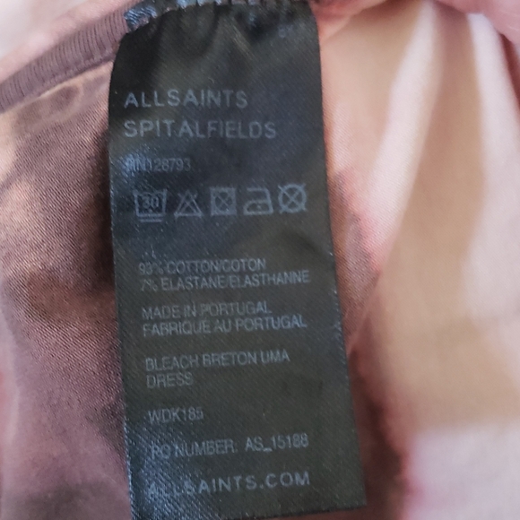 All Saints Breton Uma Bleach Dye Dress 8 - Picture 8 of 8